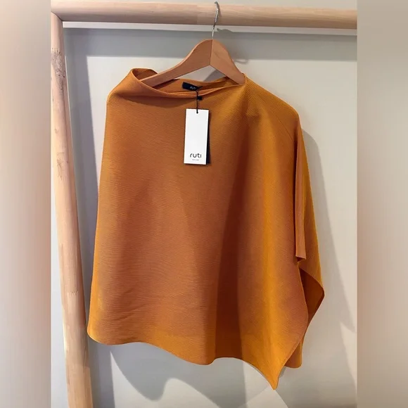 NWT Ruti Noelle Pleated Shawl Mustard Goldenrod OS - Picture 2 of 4